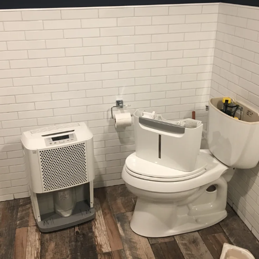 How can a dehumidifier be used effectively in a bathroom without a plug?